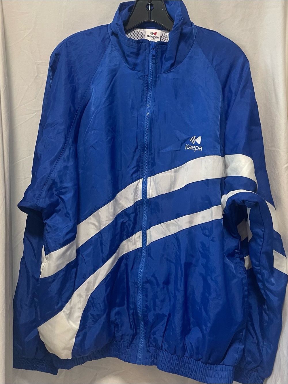 Kaepa Men's Blue and White Windbreaker Jacket
